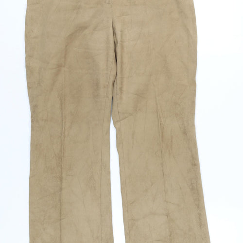 Marks and Spencer Women's Beige Straight Trousers Size 12
