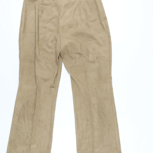 Marks and Spencer Women's Beige Straight Trousers Size 12