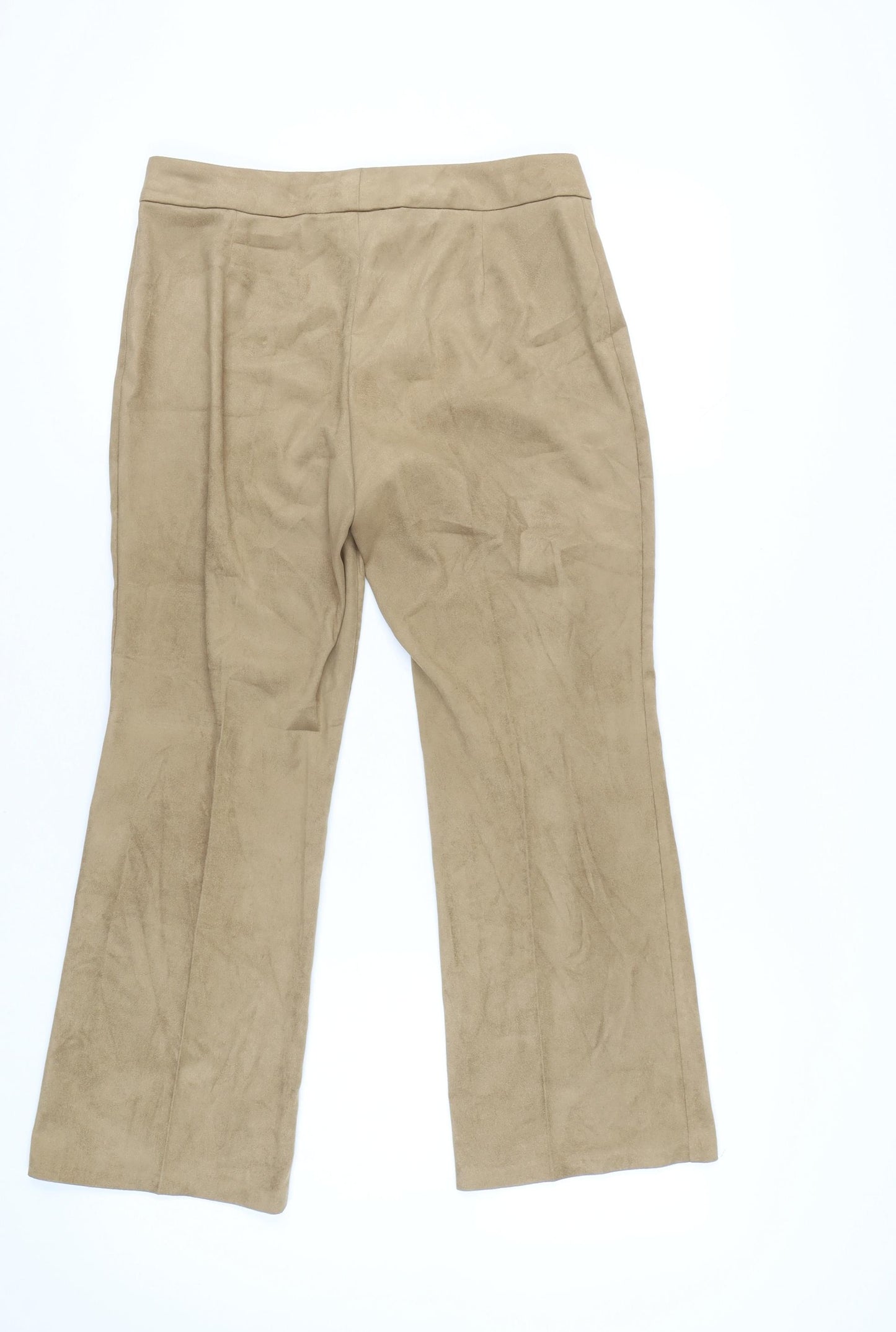 Marks and Spencer Women's Beige Straight Trousers Size 12