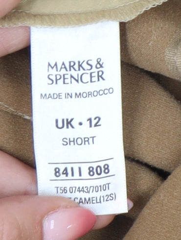 Marks and Spencer Women's Beige Straight Trousers Size 12