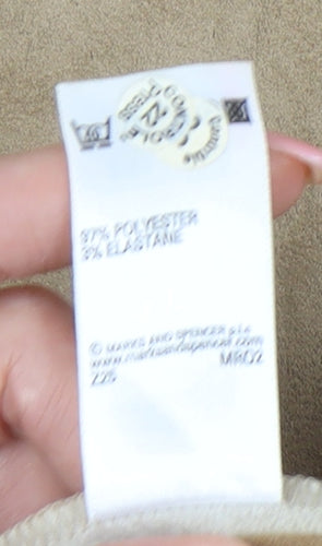 Marks and Spencer Women's Beige Straight Trousers Size 12