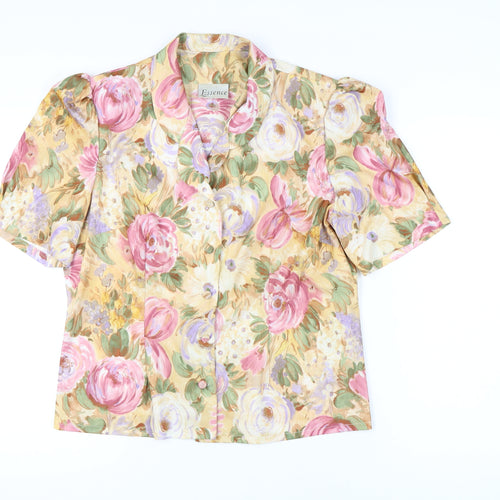 Essence Women's Multicoloured Floral Blouse Size 18