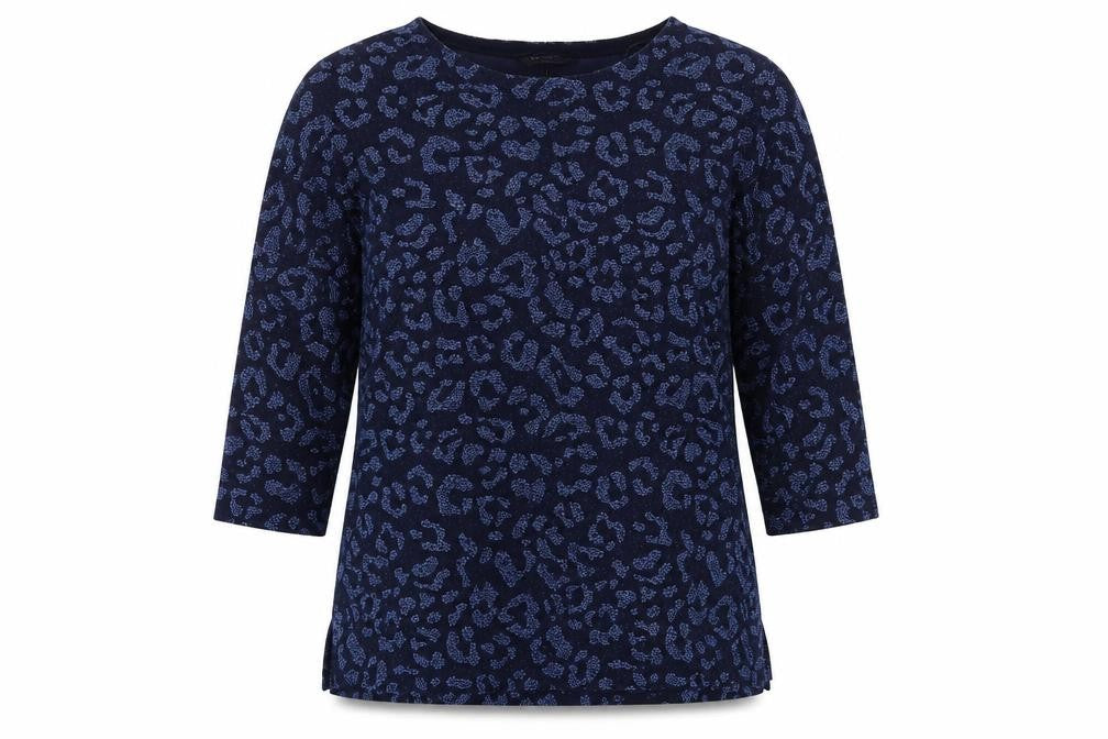 Front view of Marks & Spencer Women’s Blue Animal Print Blouse