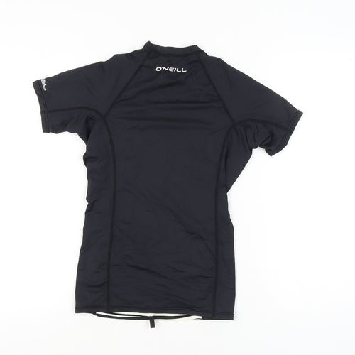 O'Neill Women's Black Striped T-Shirt Size 12