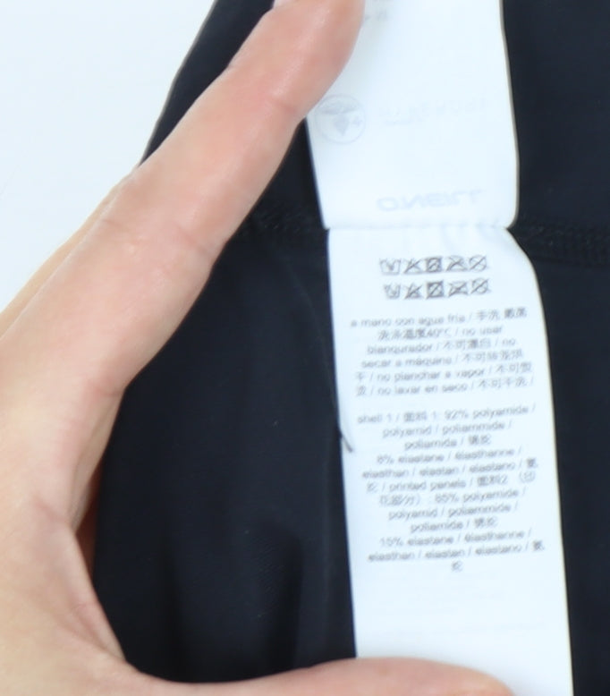 O'Neill Women's Black Striped T-Shirt Size 12