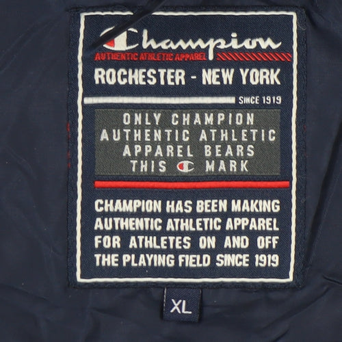 Champion Men's XL Blue Hooded Jacket - Casual Sportswear