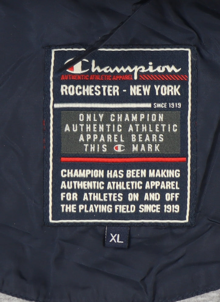 Champion Men's XL Blue Hooded Jacket - Casual Sportswear