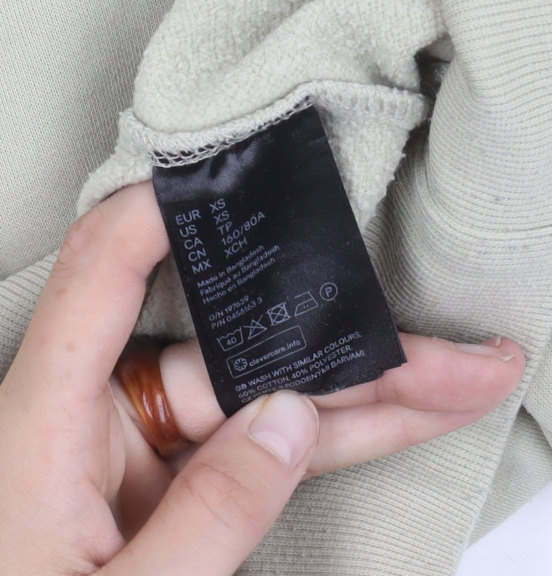 H&M Beige XS Pullover Hoodie Unisex Adults