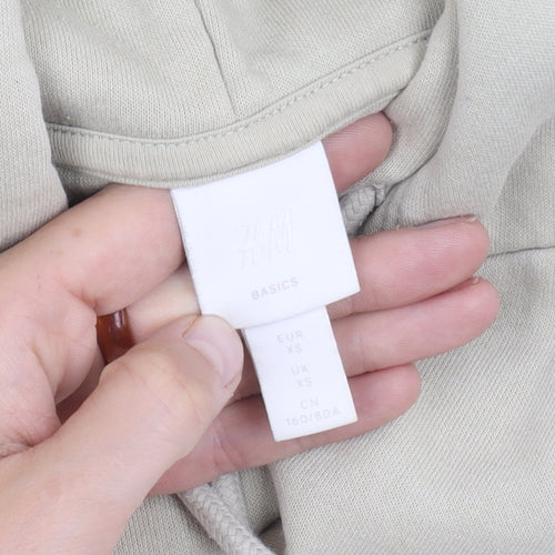H&M Beige XS Pullover Hoodie Unisex Adults