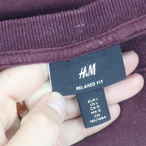H&M Women's Purple L Pullover Sweatshirt