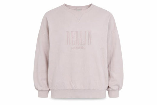 Front view of ASOS Women's Pink Crew Neck Sweatshirt, size 12