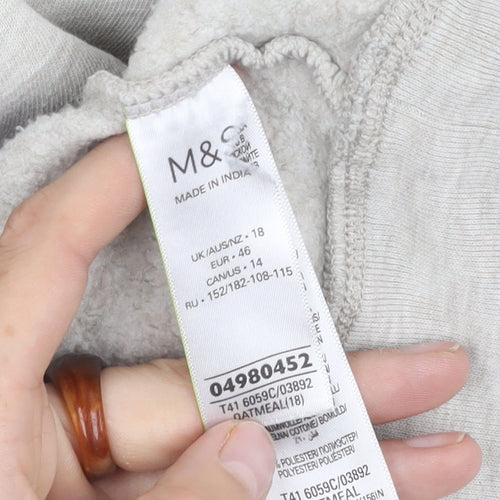 Marks & Spencer Women's Grey Hoodie Size 18