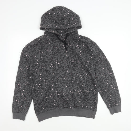 Fluid Women's Grey Animal Print Hoodie Size 10
