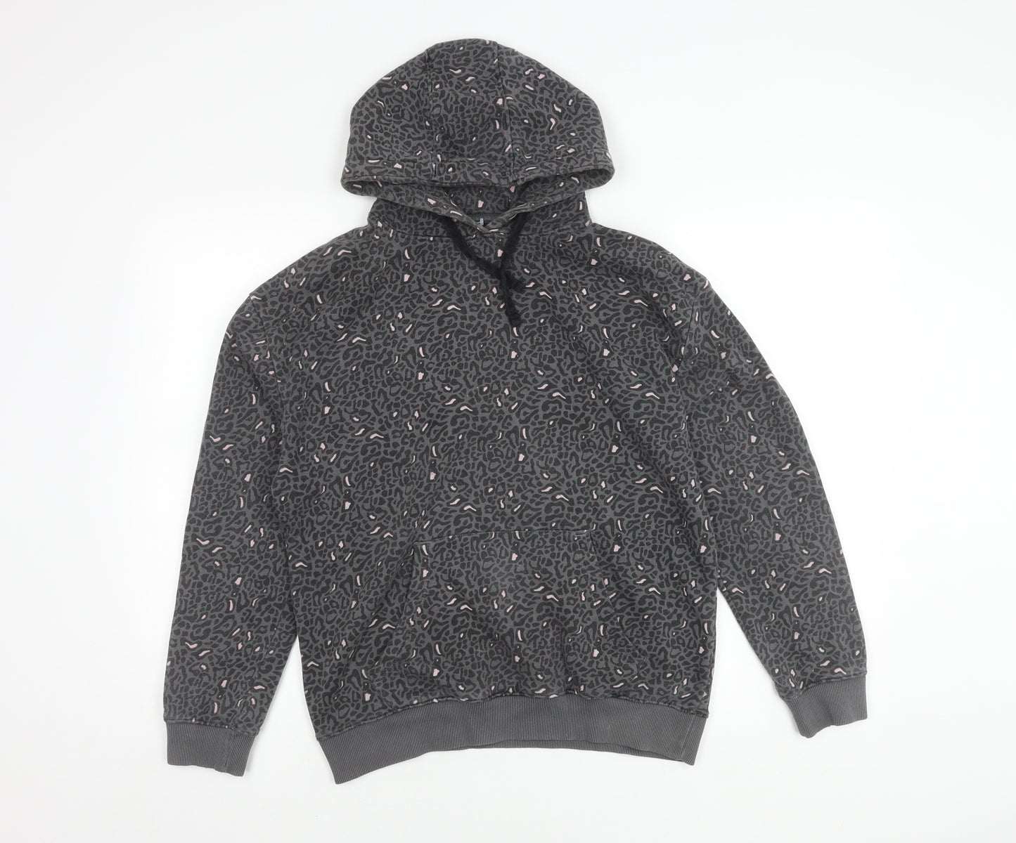 Fluid Women's Grey Animal Print Hoodie Size 10