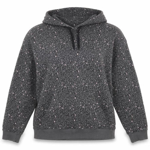Fluid Women's Grey Animal Print Hoodie Size 10