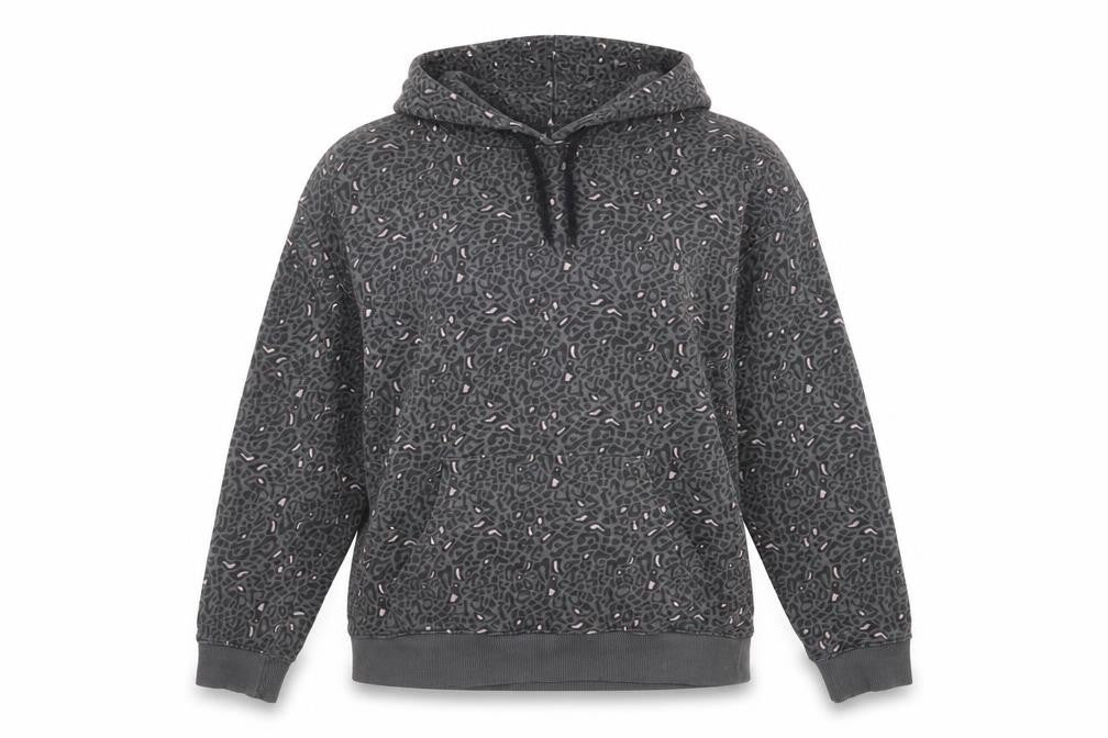 Fluid Women's Grey Animal Print Hoodie Size 10