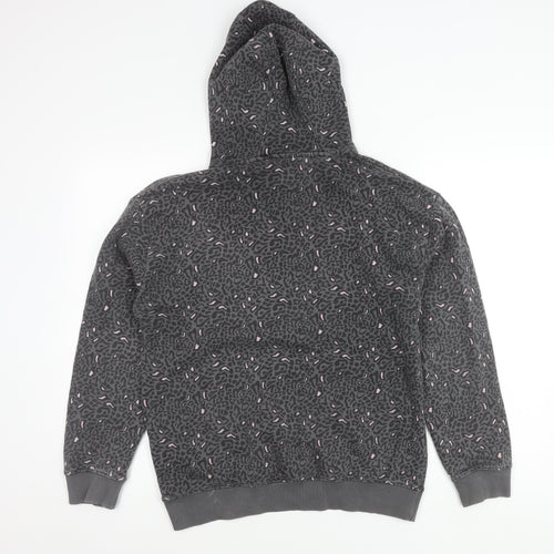 Fluid Women's Grey Animal Print Hoodie Size 10