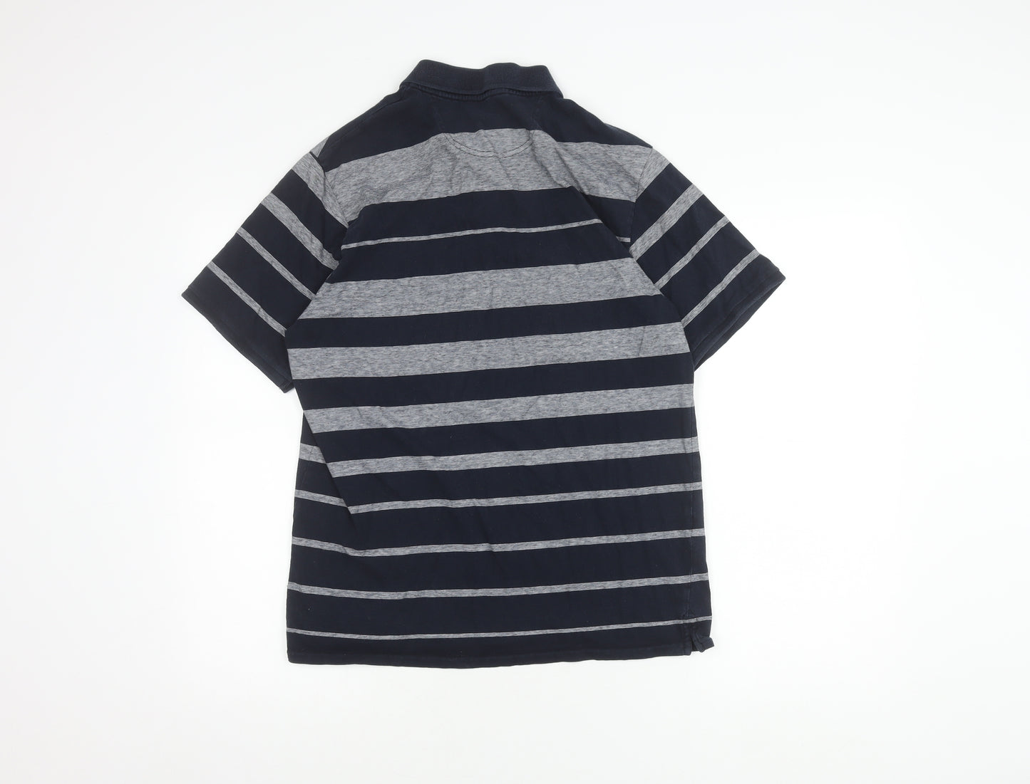 Marks and Spencer Men's Blue Striped Polo S