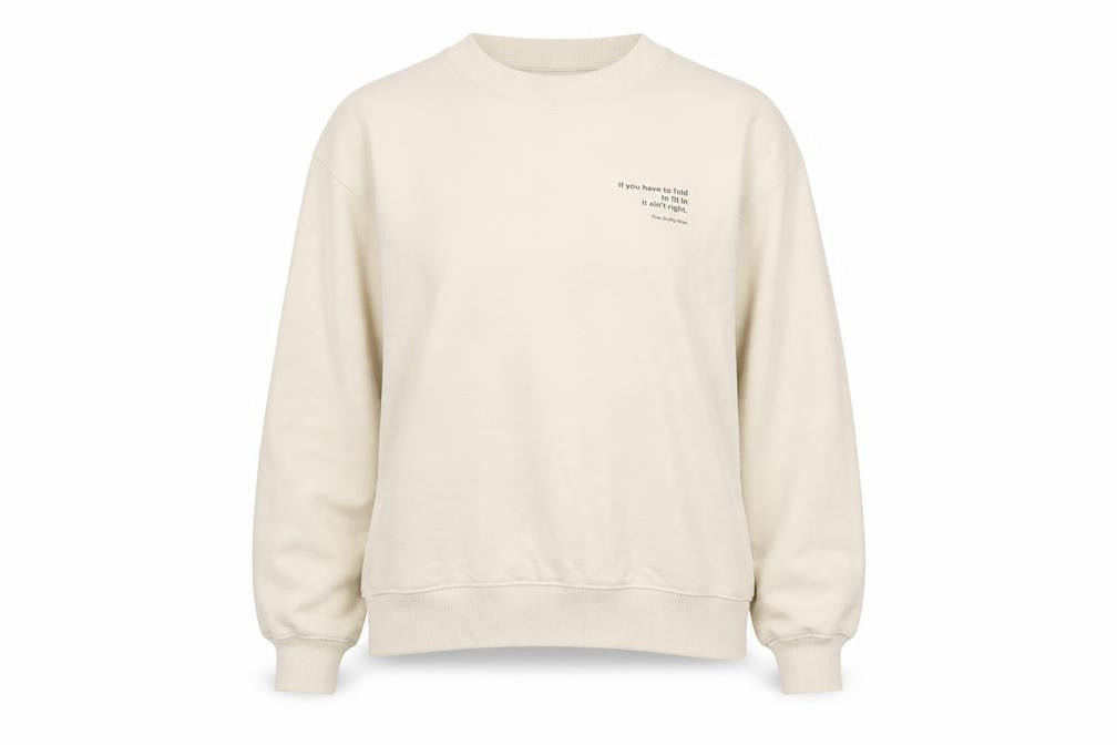 Front view of H&M Women's Beige XS Pullover Sweatshirt