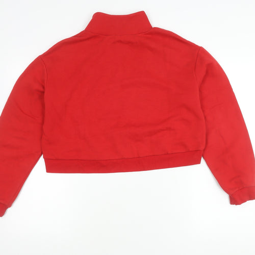 H&M Women's Red Embroidered Sweatshirt Size 12
