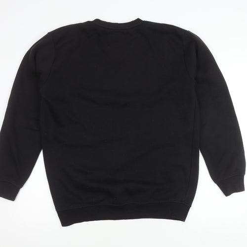 boohooMAN Men's Black Pullover Sweatshirt M Crew Neck