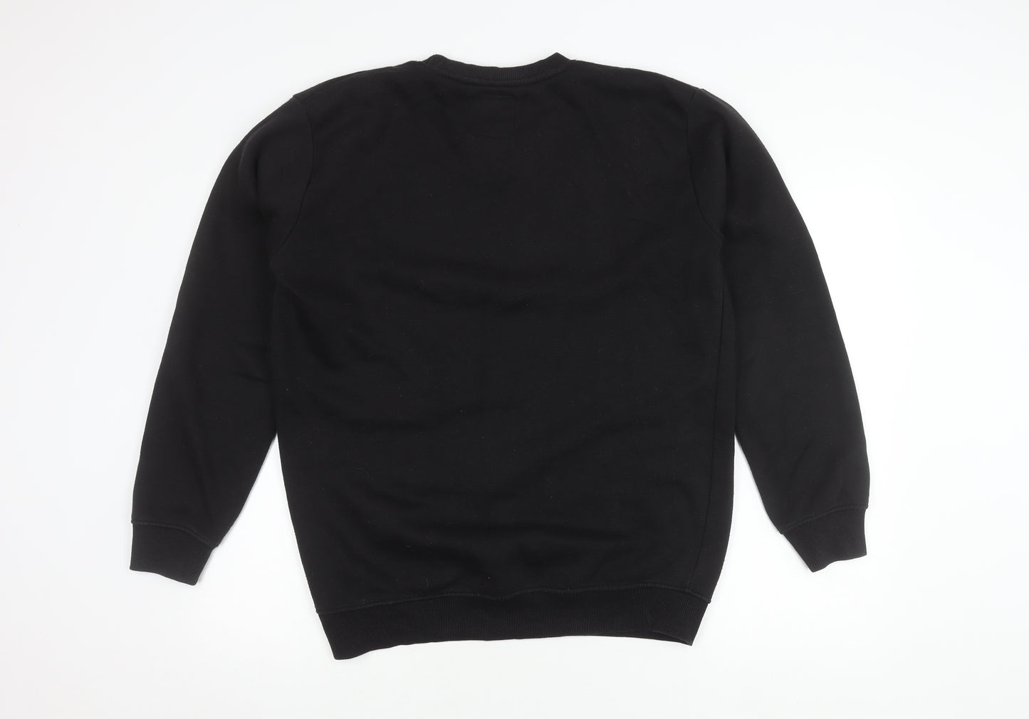 boohooMAN Men's Black Pullover Sweatshirt M Crew Neck