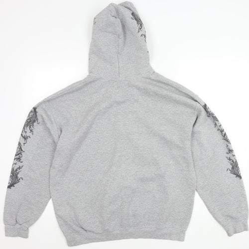 Topman Men’s Grey Pullover Hoodie - Large, Embroidered