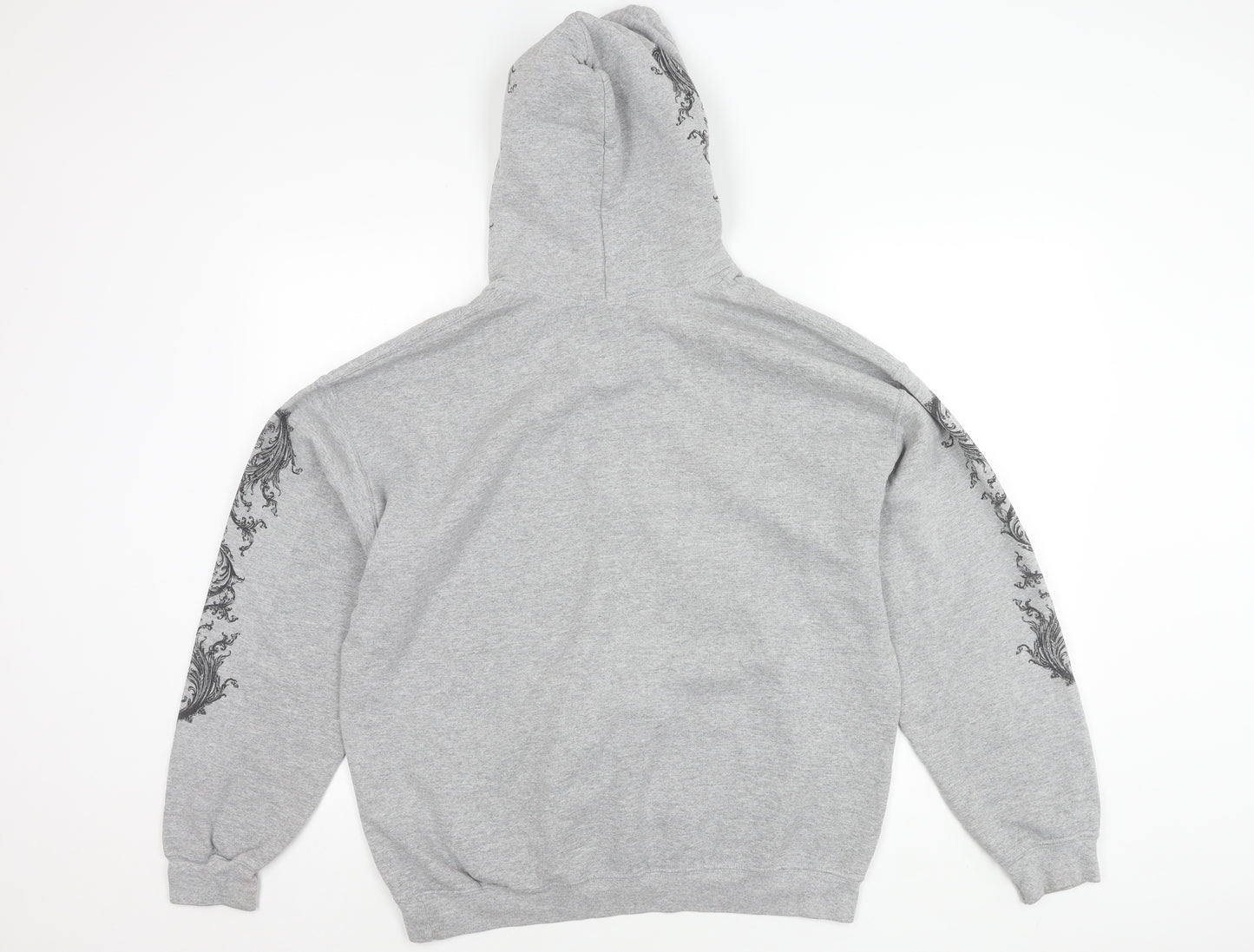 Topman Men’s Grey Pullover Hoodie - Large, Embroidered