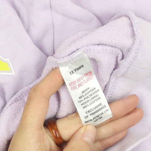 I Love Girlswear Girls Purple Hoodie 13 Years Pullover Varsity