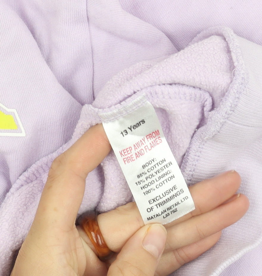 I Love Girlswear Girls Purple Hoodie 13 Years Pullover Varsity