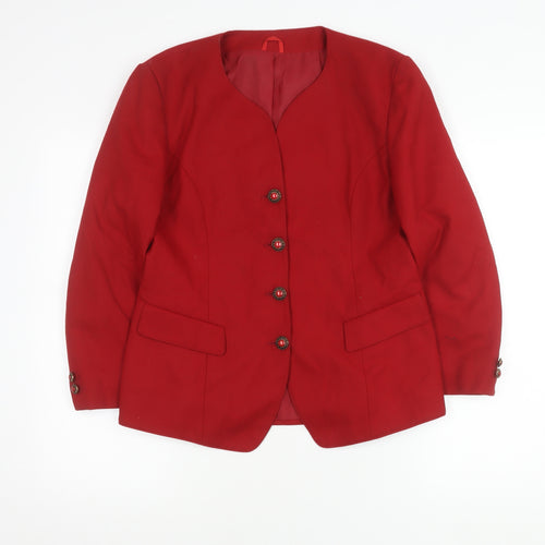 Anne Brooks Women's Red Blazer Size 14 Petite