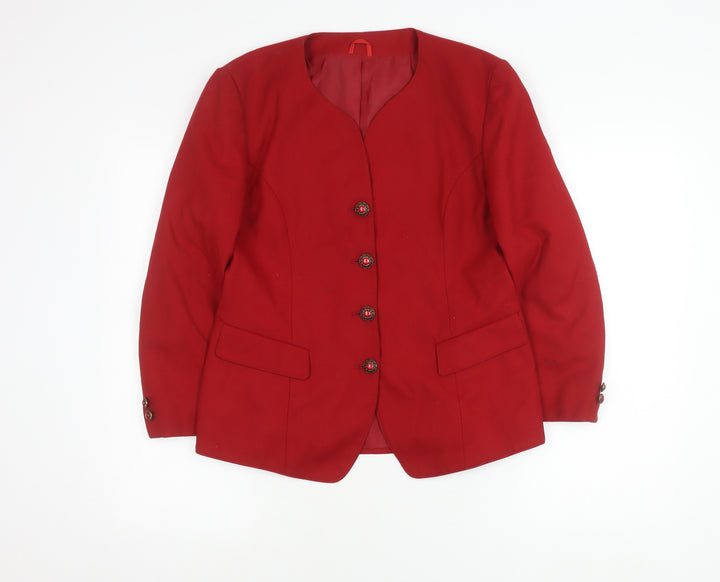 Anne Brooks Women's Red Blazer Size 14 Petite
