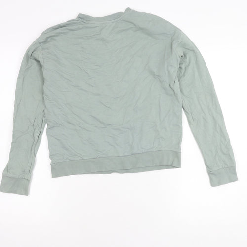 H&M Girls Green Graphic Print Pullover Sweatshirt S