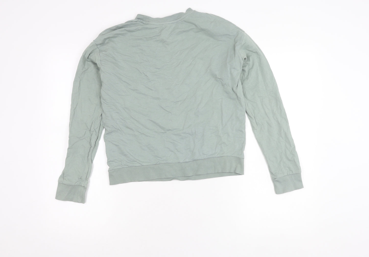 H&M Girls Green Graphic Print Pullover Sweatshirt S