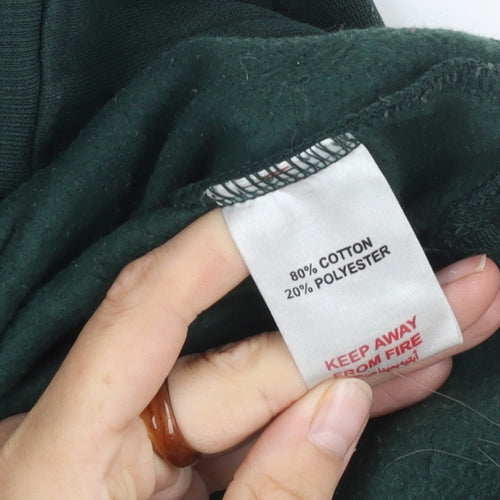 RISING Men's Green Pullover Hoodie, M, Fleece, Warm