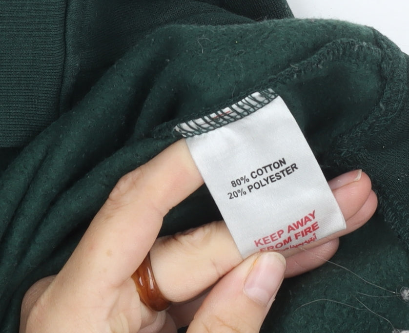 RISING Men's Green Pullover Hoodie, M, Fleece, Warm