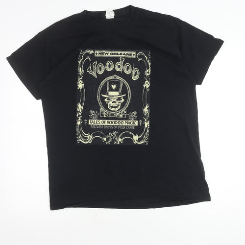 GILDAN Men's Black Voodoo Gothic T-Shirt, Size L