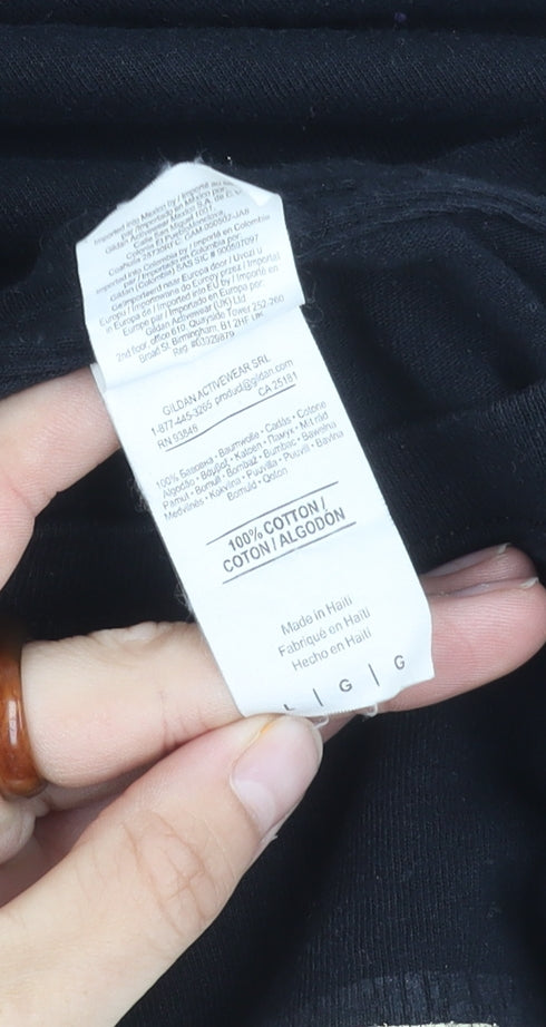 GILDAN Men's Black Voodoo Gothic T-Shirt, Size L