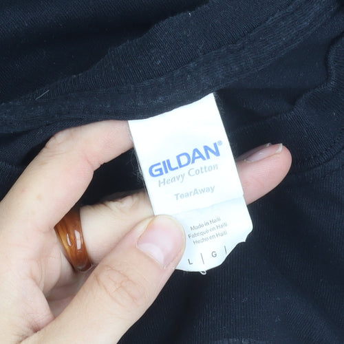 GILDAN Men's Black Voodoo Gothic T-Shirt, Size L