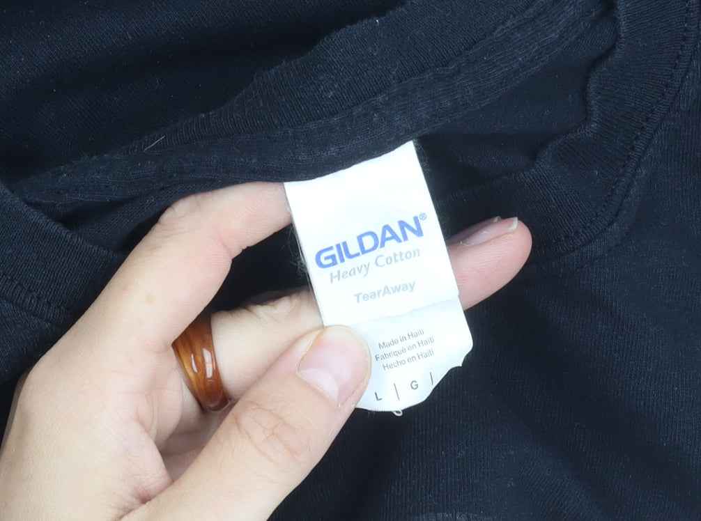 GILDAN Men's Black Voodoo Gothic T-Shirt, Size L