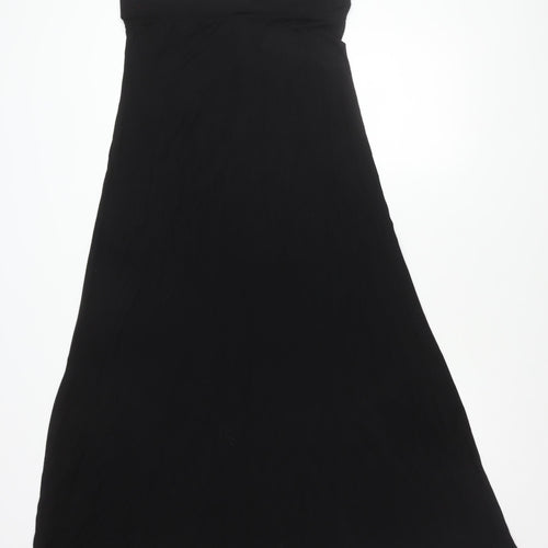 Warehouse Women's Black Long Skirt, Size 12, Elegant Style