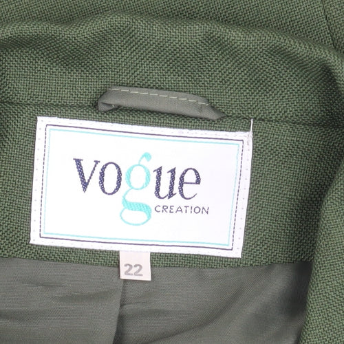 Vogue Creation Women's Green Blazer Size 22