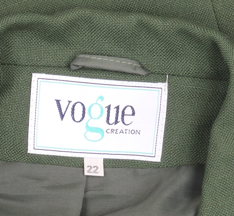 Vogue Creation Women's Green Blazer Size 22
