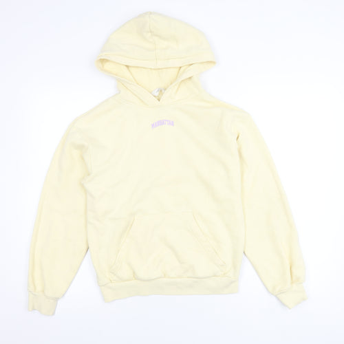 H&M Girls Ivory Pullover Hoodie 12-13 Years - Casual Comfort
