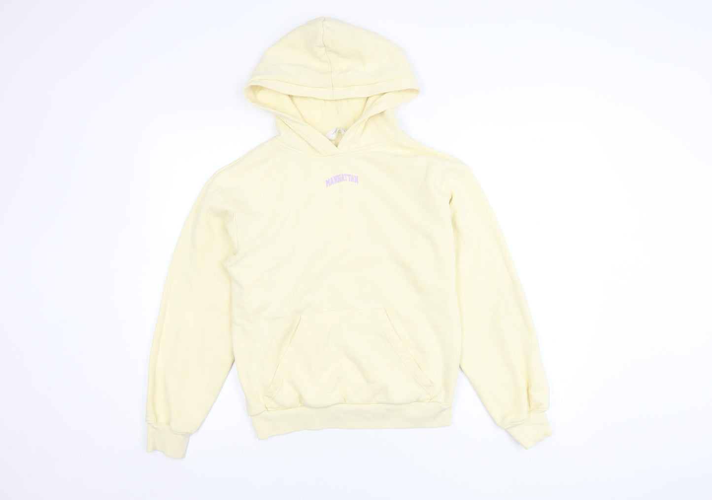 H&M Girls Ivory Pullover Hoodie 12-13 Years - Casual Comfort