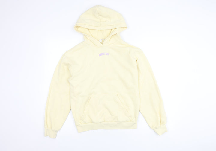 H&M Girls Ivory Pullover Hoodie 12-13 Years - Casual Comfort