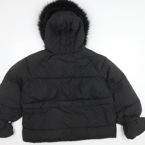 Boohoo Women's Black Puffer Jacket Size 14 - Winter Essential