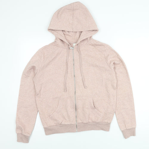 H&M Women's Pink Hooded Jacket Size S