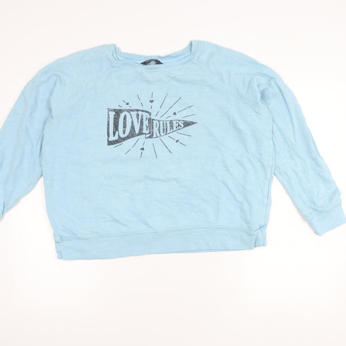 Marks and Spencer Women's Blue Graphic Sweatshirt, Size 16