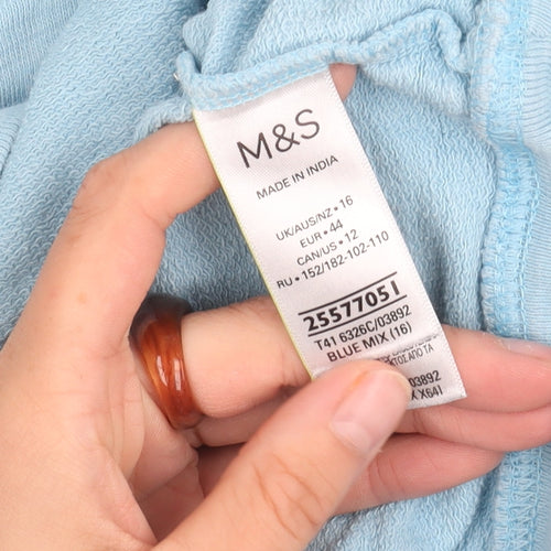 Marks and Spencer Women's Blue Graphic Sweatshirt, Size 16